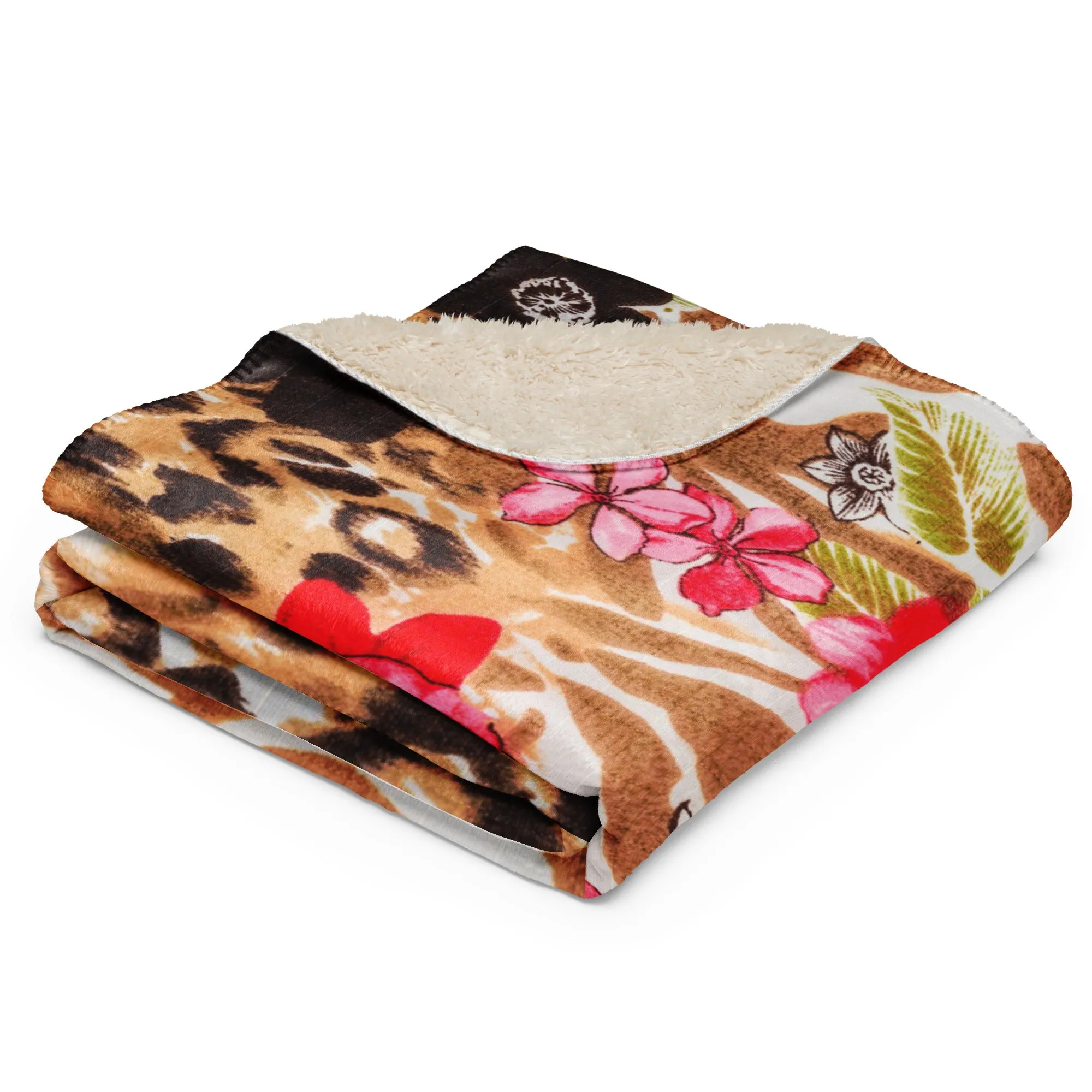 Chic Jungle Sherpa blanket lioness-love