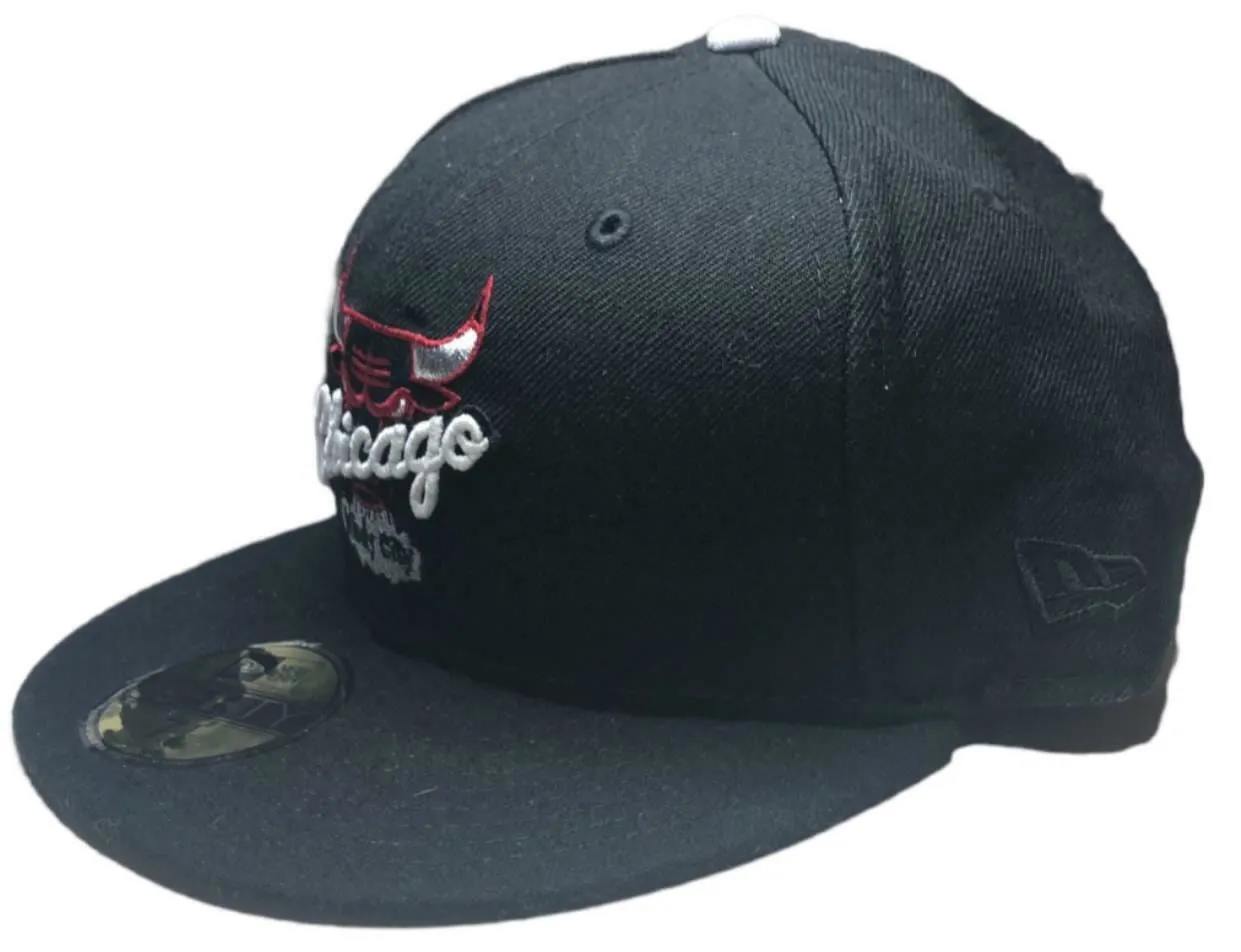 Chicago Bulls 59Fifty New Era Hardwood Classics Fitted Hat Black Men's (Sz: 7.5)