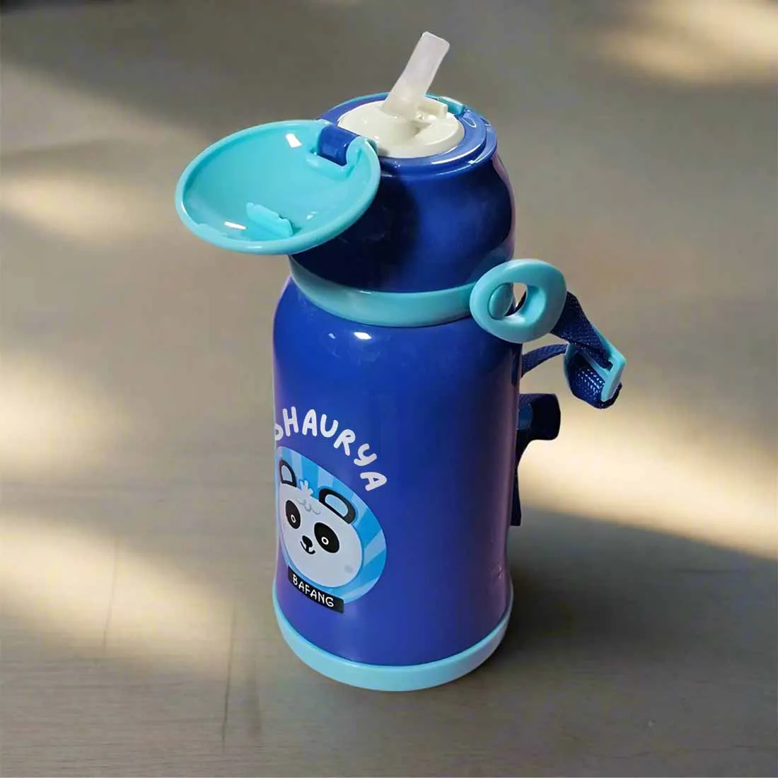 Childrens Personalized Water Bottle with Printed Name-Sipper Bottle for Kids