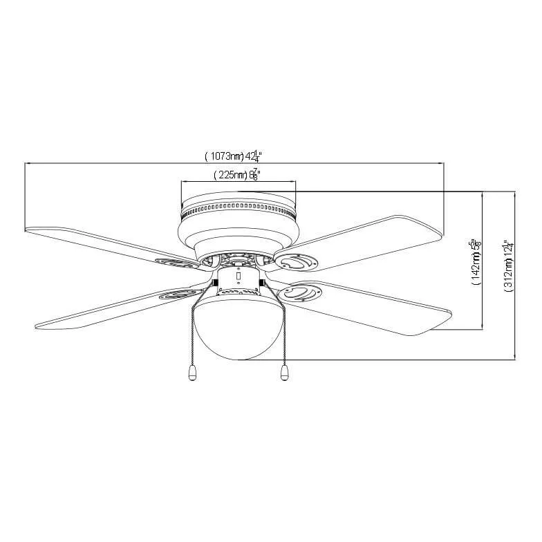 Classic Bronze 42" Hugger Ceiling Fan w/ Light Kit : 23-7932