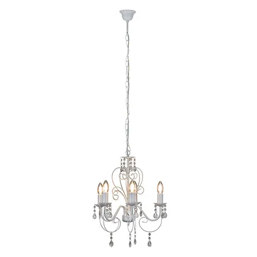 Cleo 5Lt Chandelier 420Mm White