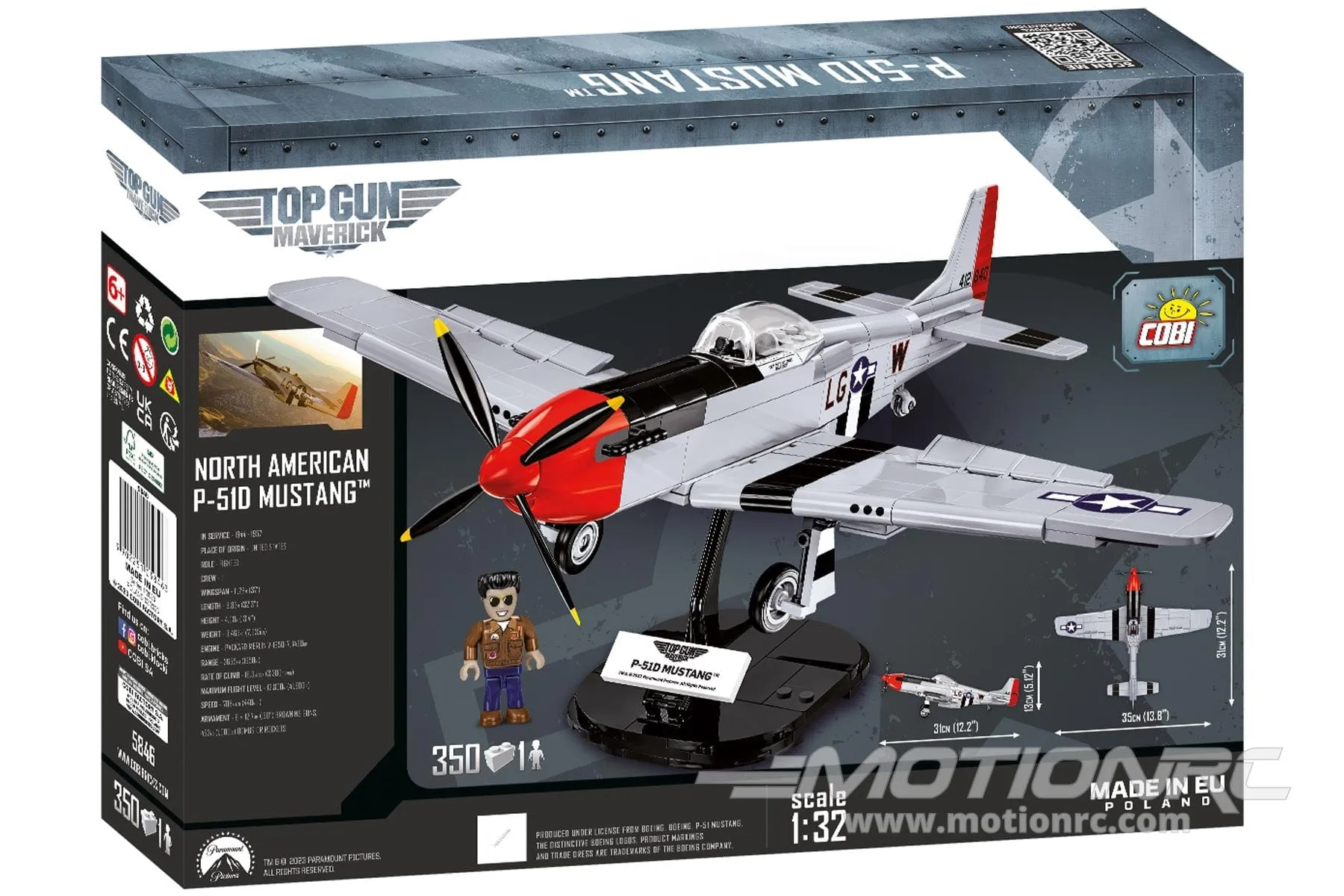 COBI Top Gun Maverick P-51D Mustang 1:32 Scale Building Block Set