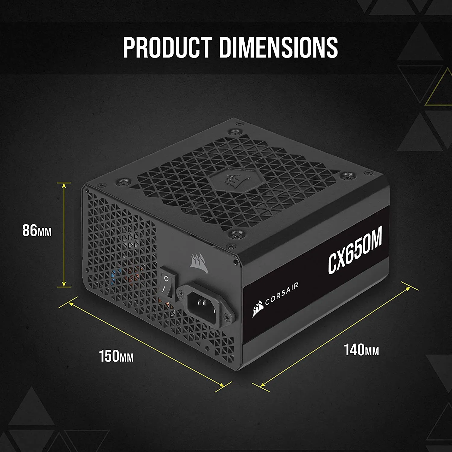 Corsair CX650M, 650 Watt 80 PLUS Bronze Semi-Modular Low-Noise ATX Power Supply (Single EPS12V Connection, 105°C Capacitors, Compact Size) - Black