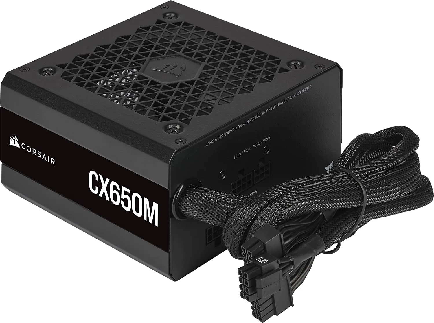 Corsair CX650M, 650 Watt 80 PLUS Bronze Semi-Modular Low-Noise ATX Power Supply (Single EPS12V Connection, 105°C Capacitors, Compact Size) - Black