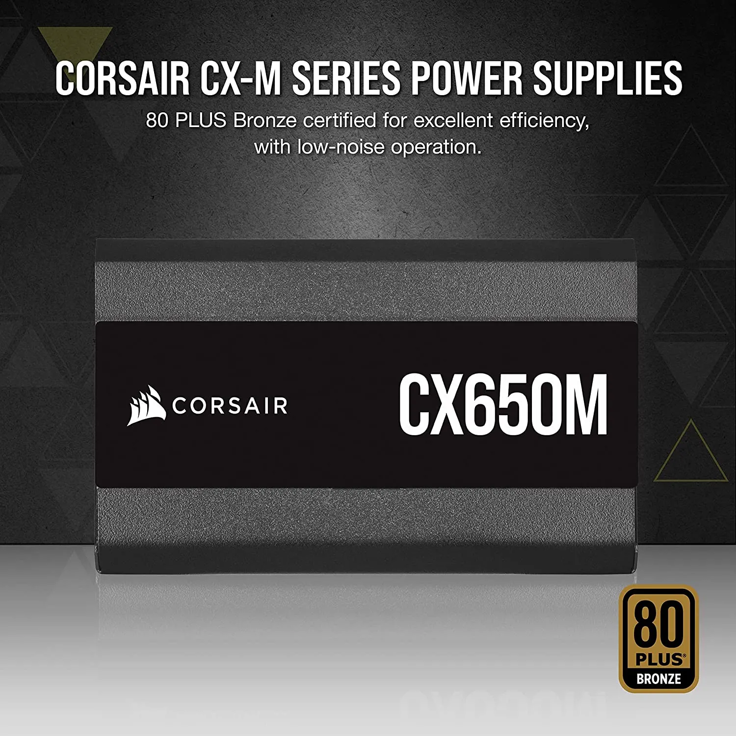 Corsair CX650M, 650 Watt 80 PLUS Bronze Semi-Modular Low-Noise ATX Power Supply (Single EPS12V Connection, 105°C Capacitors, Compact Size) - Black