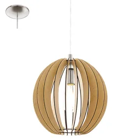 Cossano Pendant Maple & Satin Chrome