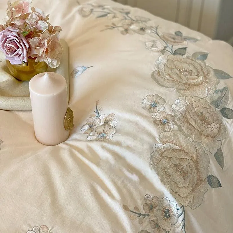 Cream Embroidery Duvet Set