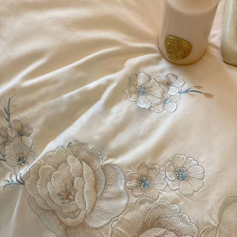 Cream Embroidery Duvet Set