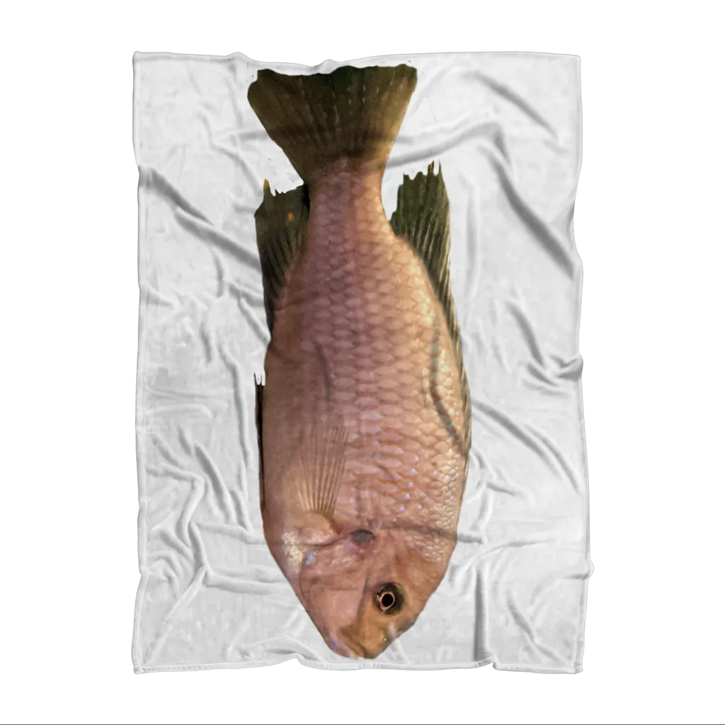 Cream Peach Fish Sublimation Throw Blanket