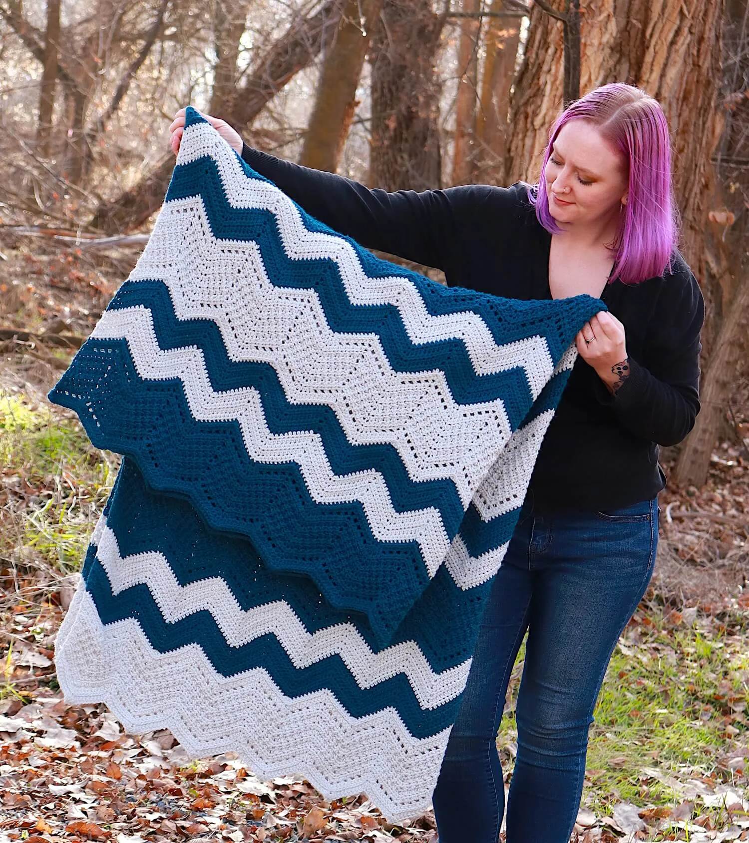 Crochet Kit - Colorful Chevrons Blanket