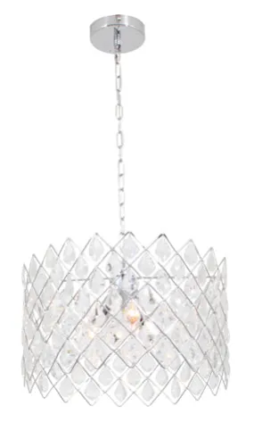 Crystal Round Pendant 400Mm Chrome