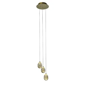 Dew Drop 3Lt Pendant 250Mm Gold