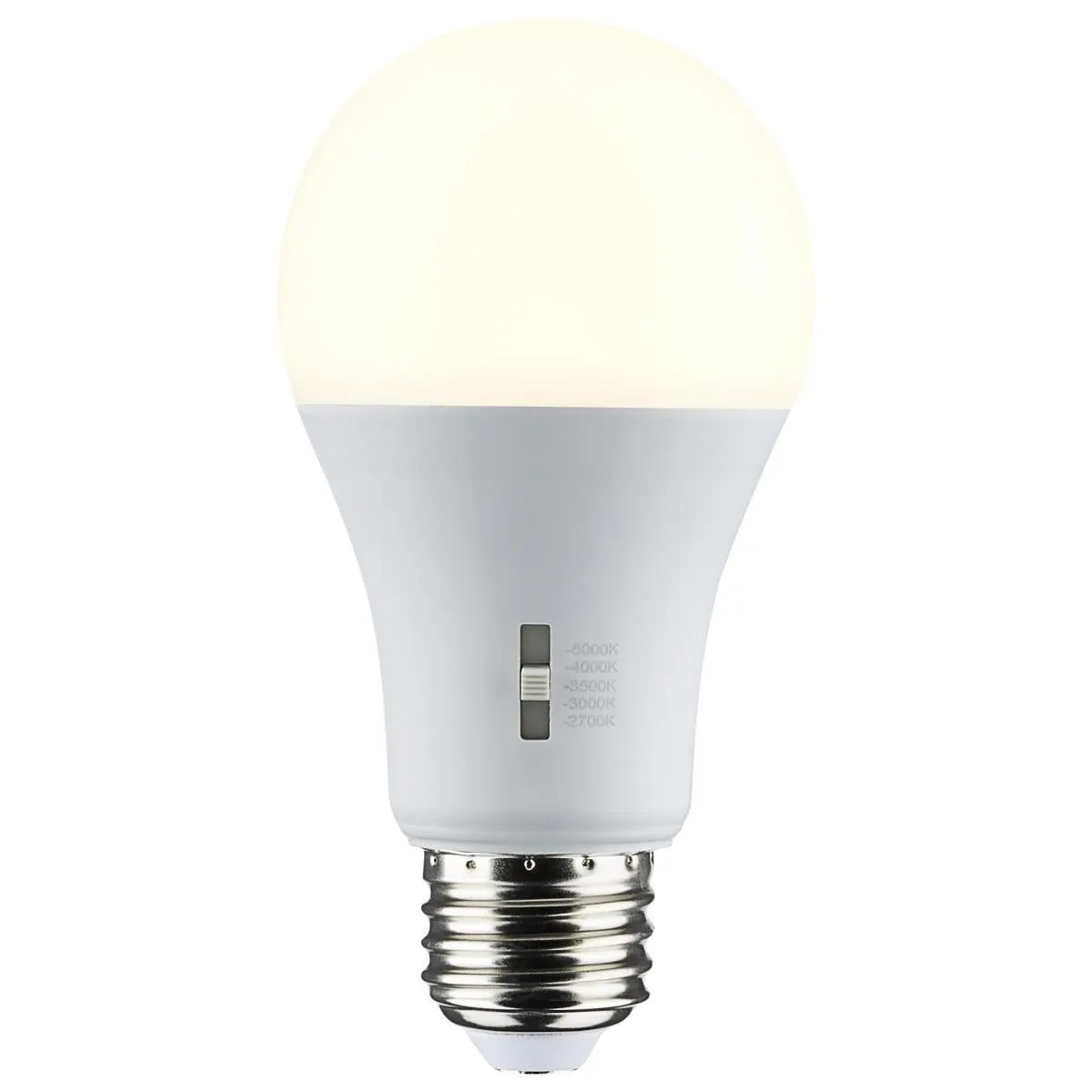 Dimmable A19 LED Bulb, 9 Watts, 800 Lumens, Selectable 30K/40K/50K, 60W Equal, E26 Medium