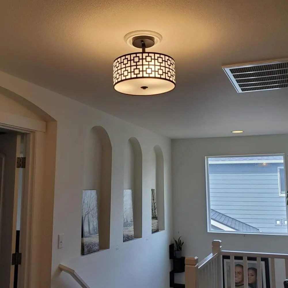 DLLT Flush Mount Ceiling Light: Semi-Flush Mount Light Fixture for Dining Room -