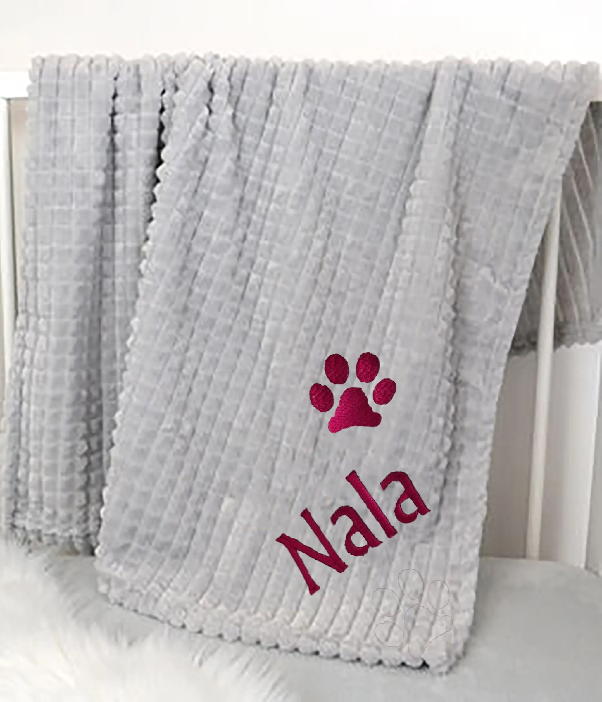 Dog or Cat Personalised Embossed Blanket