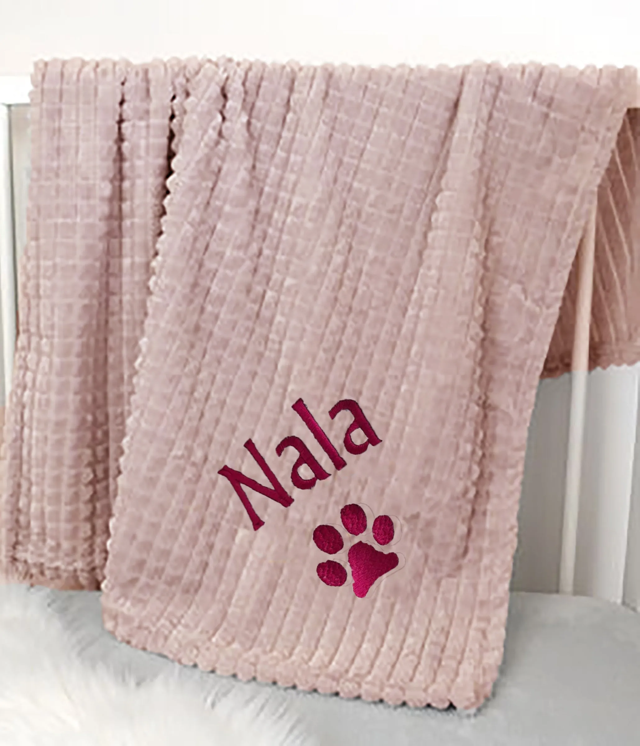 Dog or Cat Personalised Embossed Blanket