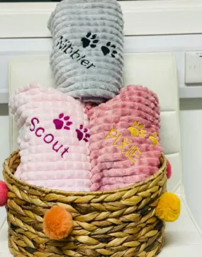 Dog or Cat Personalised Embossed Blanket