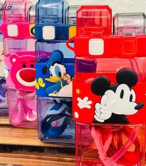 Double Sipper Cartoon Water Bottle