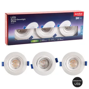 Downlight Round Led 5W 4000K Non Dimmable 3 Pack