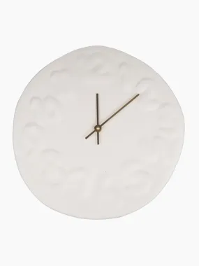 Embossed Numbered Clock in White