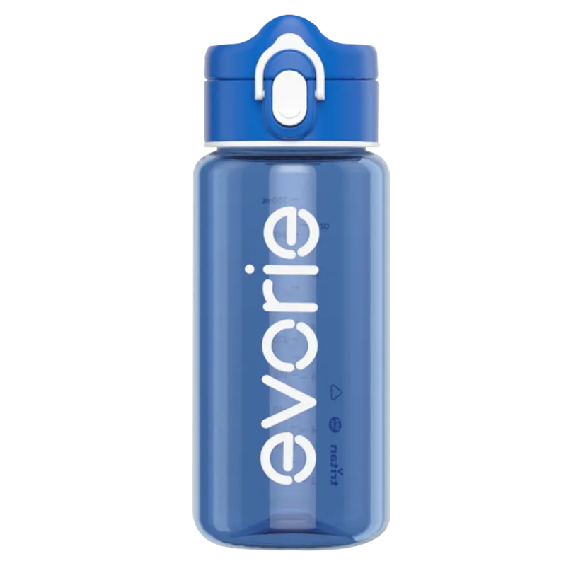 Evorie Tritan Kids Drinking Spout Water Bottle 380mL, Classic Blue