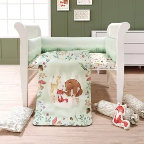 Fancy Fluff 7 Pc Organic Baby Cot Bedding Set- Woodland