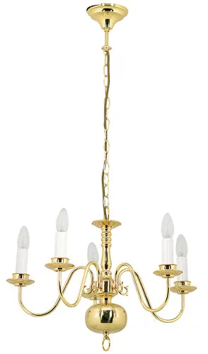 Flemmish 5Lt Chandelier 600Mm P/Brass