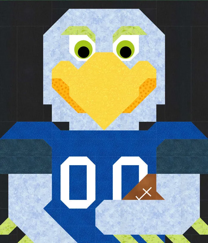 Football Bird Quilt Pattern CQ-S004 - Paper Pattern