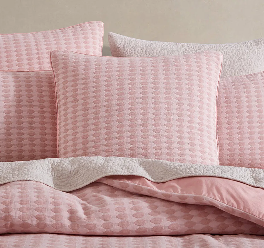 Frankie European Pillowcase Blush