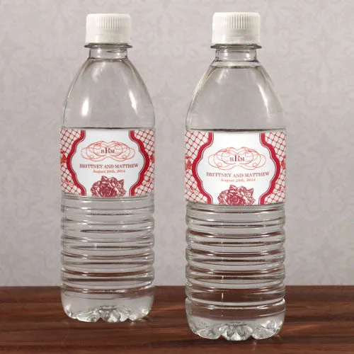 French Whimsy Water Bottle Label Red