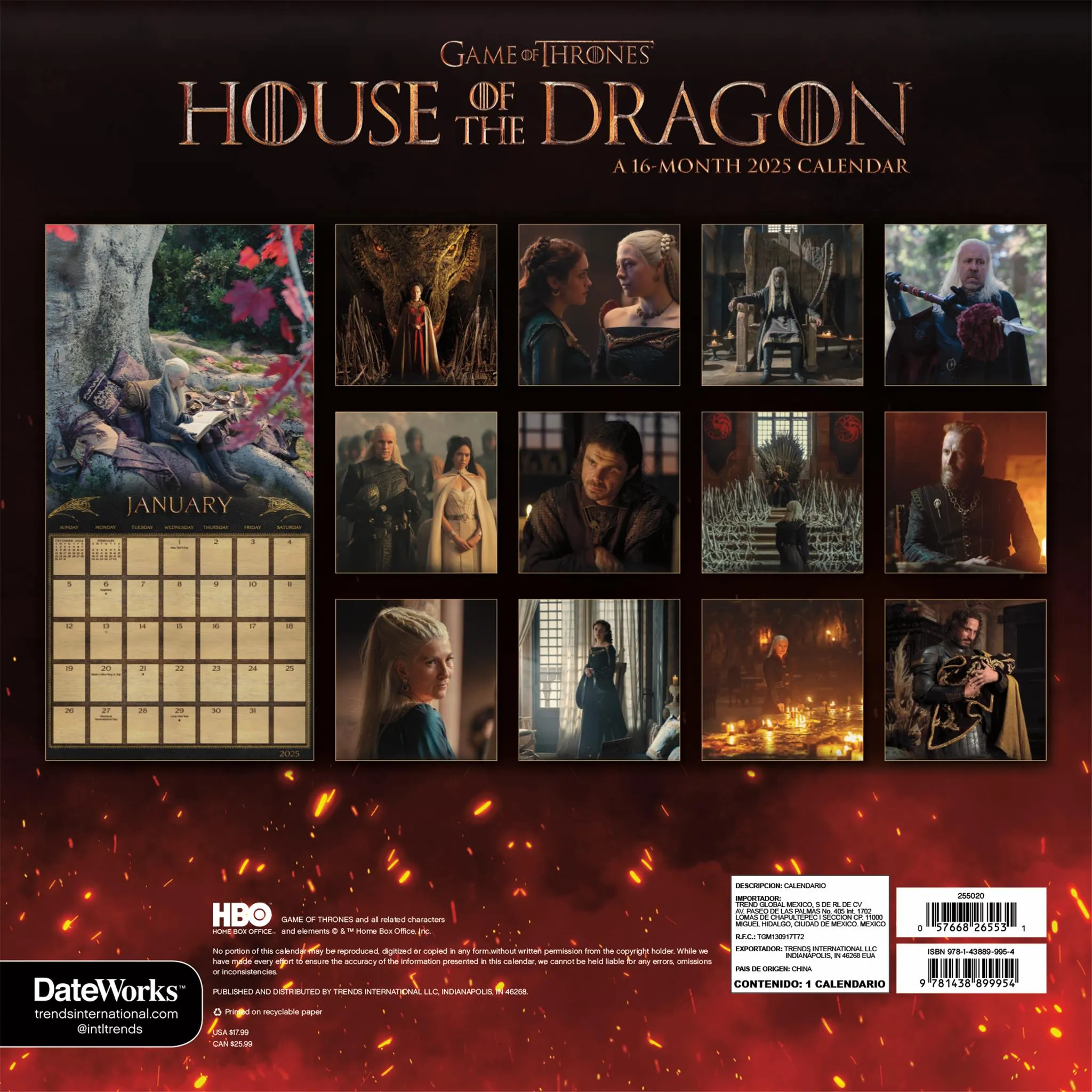 Game Of Thrones House Of The Dragon Wall 2025 Calendar