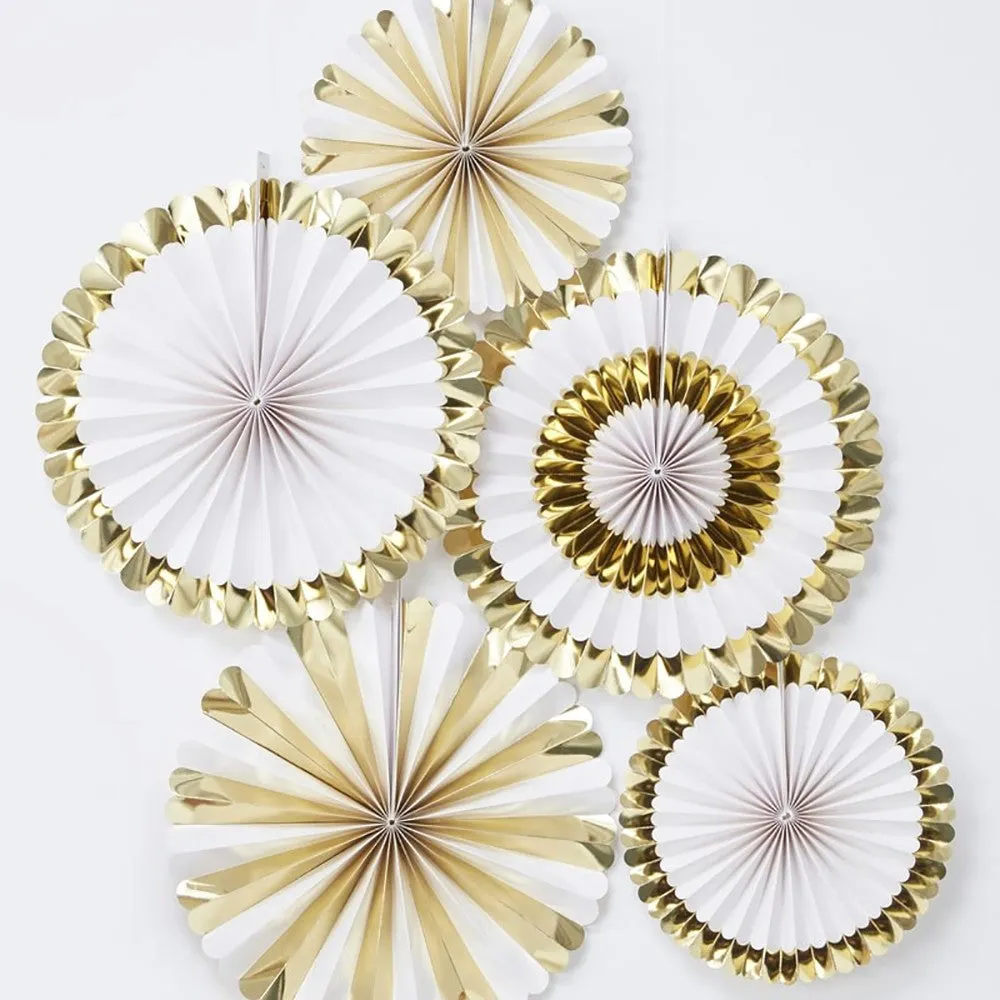 Gold Foiled Fan Decorations