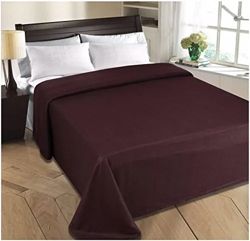 GOYAL'S ® Polar Fleece AC Double Bed Blanket (Brown)