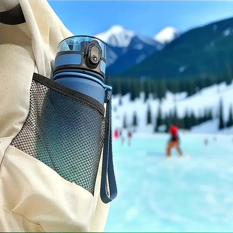 Gradient Color Leakproof Sports Water Bottle with Flip-Top Lid & Carry Strap