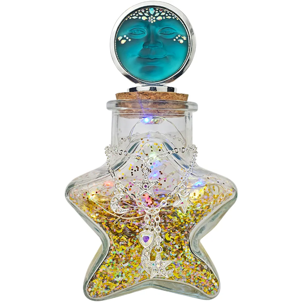 Grand Dutchess Seaview Moon Follydust Light Up Bottle (Sterling Silvertone/Teal)