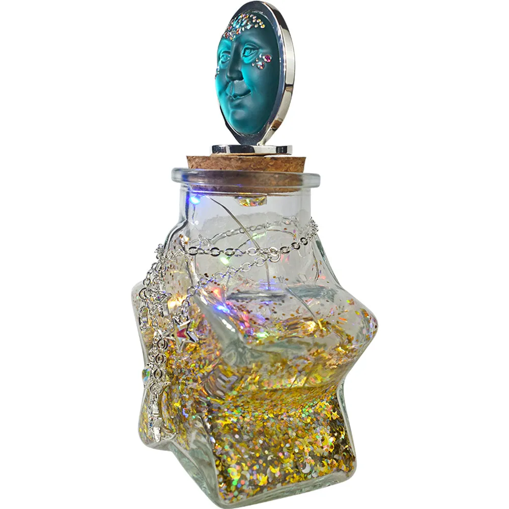 Grand Dutchess Seaview Moon Follydust Light Up Bottle (Sterling Silvertone/Teal)