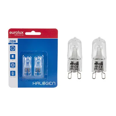 Halogen Bi-Pin G9 28w 230v Twin Pack