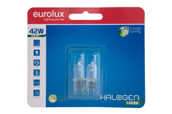 Halogen Bi-Pin G9 42w 230v Twin Pack