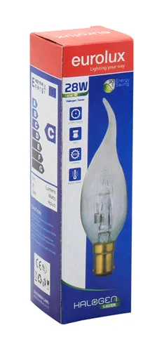 Halogen Candle Flame B15 28w Warm White