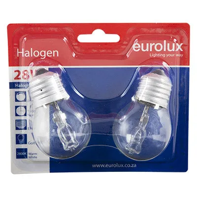 Halogen Golfball E27 28w Twin Pack