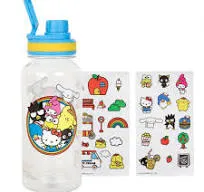 Hello Kitty and Friends - 32oz Plastic Water Bottle with Sticker Set