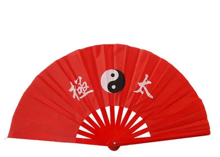 High grade Bamboo Fan with bag, Double Sided, Performance Fan Red/Golden Martial Arts Fans