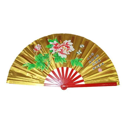 High grade Bamboo Fan with bag, Double Sided, Performance Fan Red/Golden Martial Arts Fans