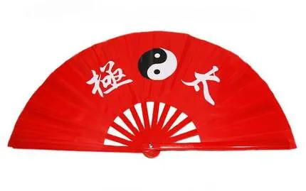 High grade Bamboo Fan with bag, Double Sided, Performance Fan Red/Golden Martial Arts Fans