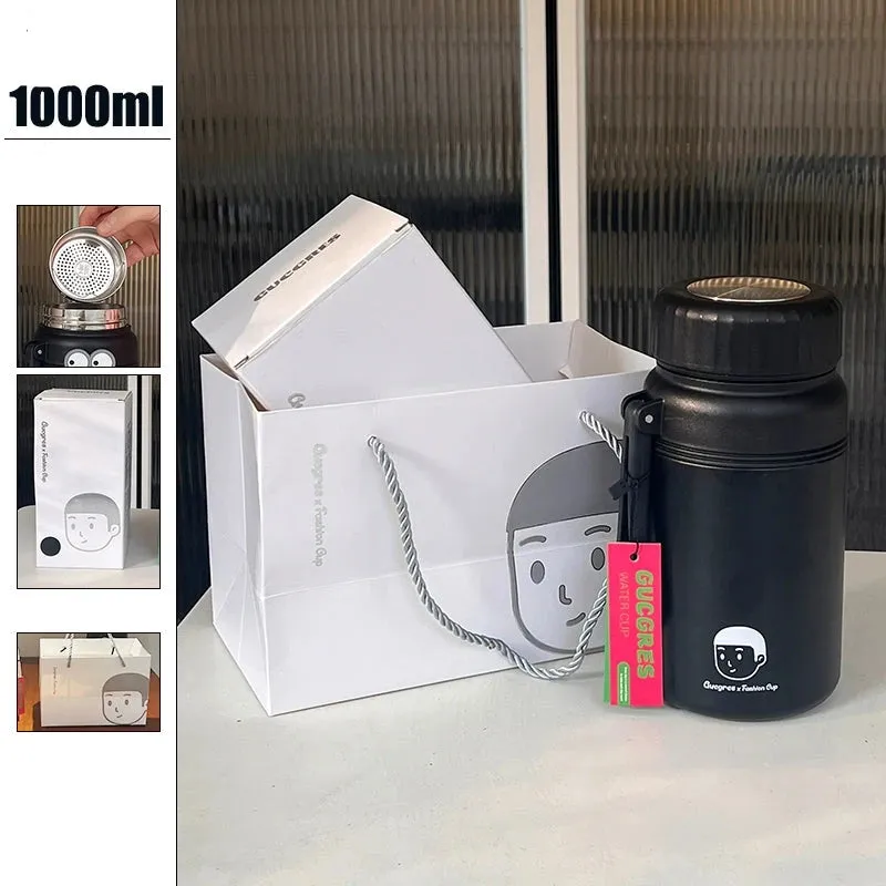 High-Value Large Capacity Thermos Cup - Stainless Steel with Tea Partition