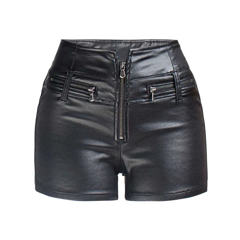 Hip-Lifting Motorcycle PU Shorts