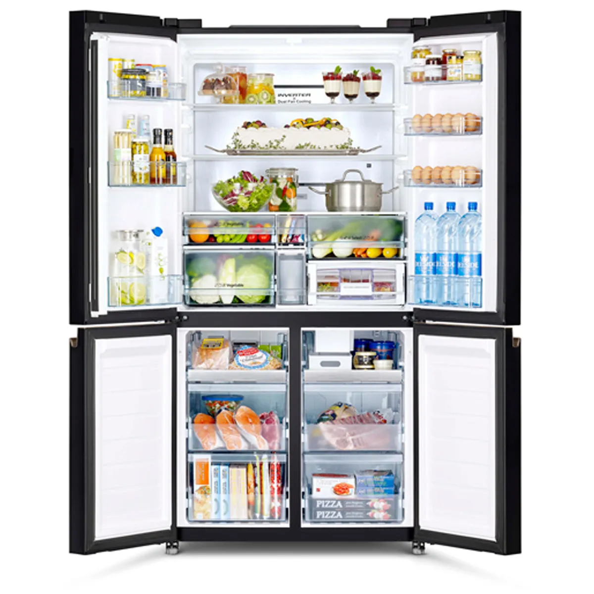 Hitachi RWB640VGB1GMG 4 DOOR Refrigerator Luxury 638L Vacuum Compartment Glass Grey