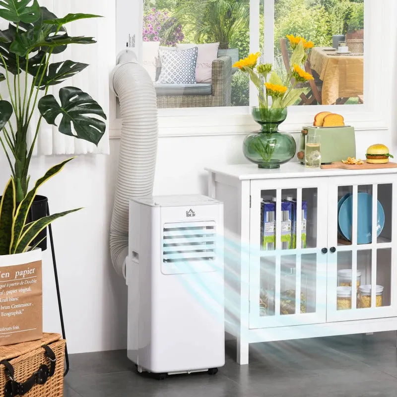 HOMCOM 4-In-1 Compact Mobile Air Conditioner Unit with LED Screen- White