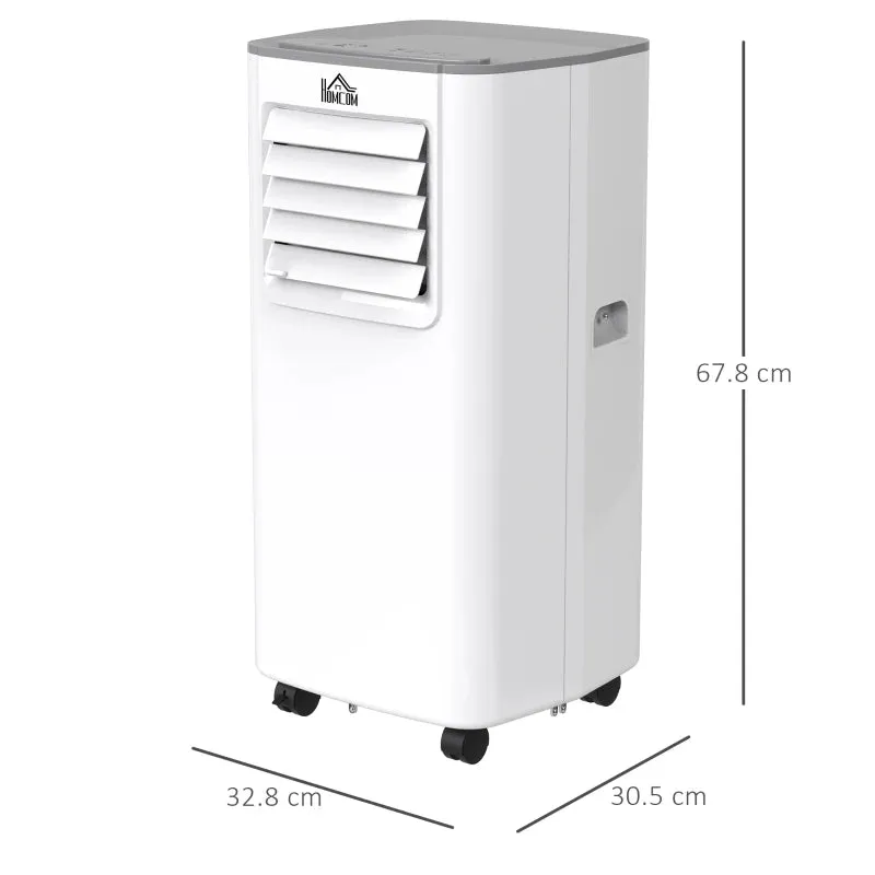 HOMCOM 4-In-1 Compact Mobile Air Conditioner Unit with LED Screen- White