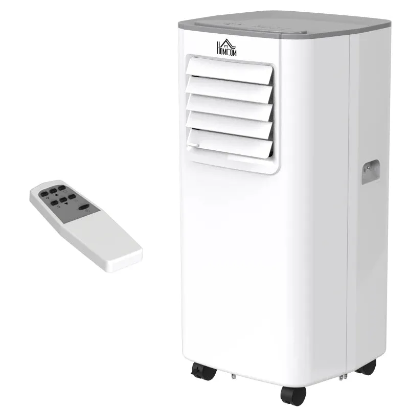 HOMCOM 4-In-1 Compact Mobile Air Conditioner Unit with LED Screen- White